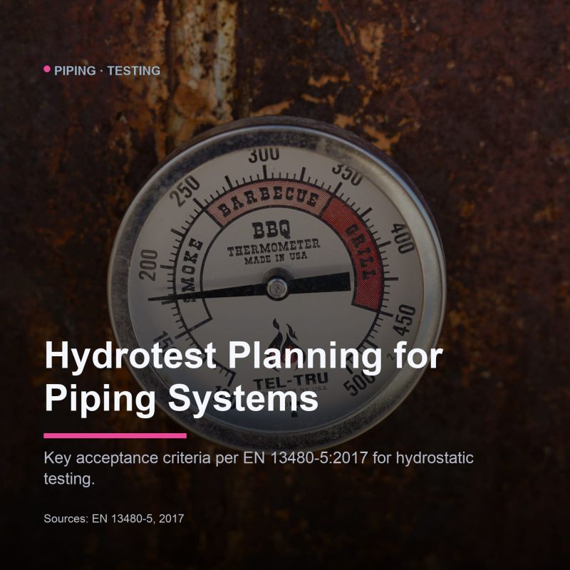 Hydrostatic Test Planning and Acceptance Criteria per EN 13480-5
