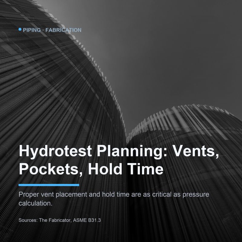 Hydrotest Planning for Piping Spools