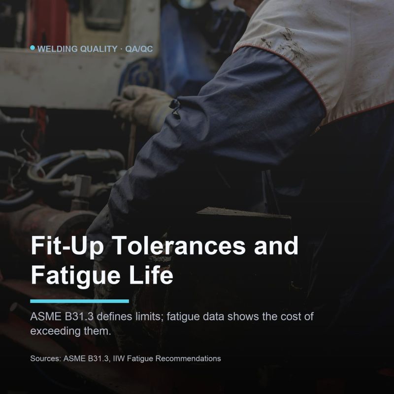 Pipe fit-up tolerances directly influence the fatigue life of welded piping...
