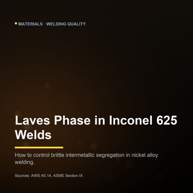 Segregation in Inconel 625 welding, Laves phase formation