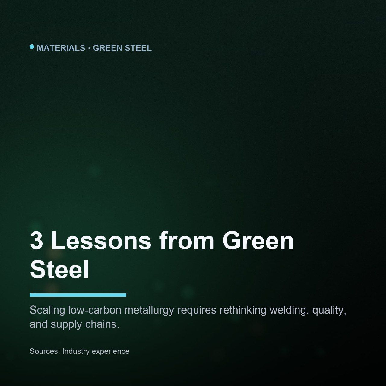 Green steel project lessons