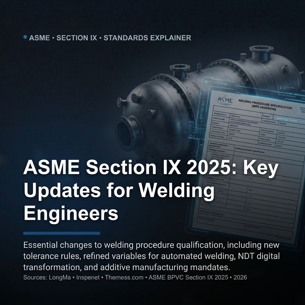 ASME Section IX governs welding procedure qualification for pressure vessels...